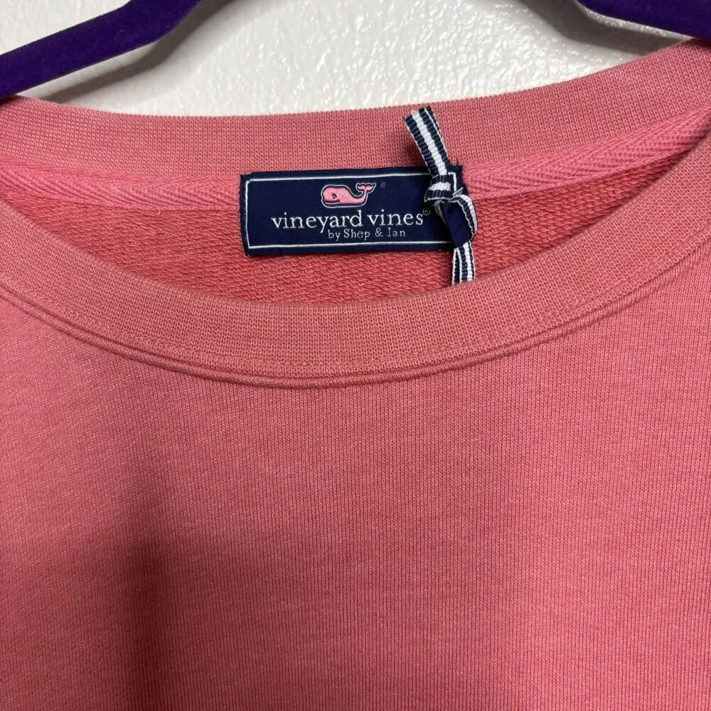 Vineyard Vines Fashion Knits Core Blank Mens Sweatshirt Crew Neck Salmon Large